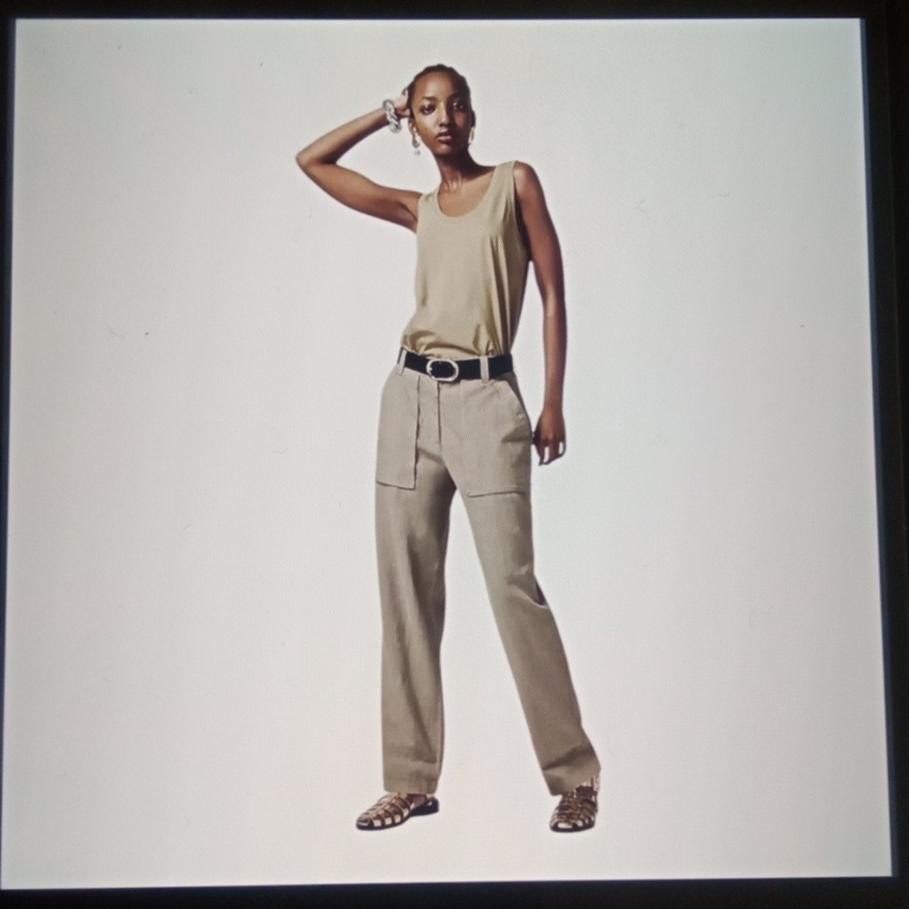 J. Crew Linen Blendvpants Womens 14 Seaside Cargo Straight Leg 2023 - Picture 3 of 9